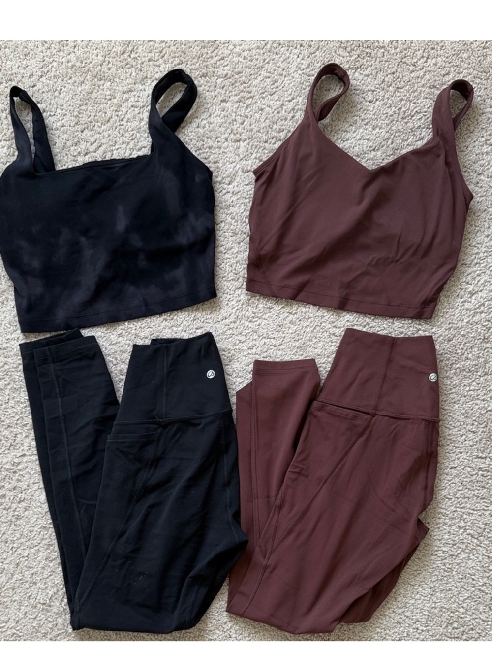 CRZ Yoga Butterluxe Crop Tanks - Black & Brown